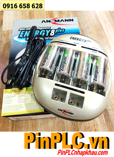 Ansman Energy 8Plus (4 Energizer NH50-BP2) Bộ sạc Pin đa năng AA, AAA, C, D, 9v - Kèm sẳn 4 pin sạc Energizer D2500mAh-1.2v